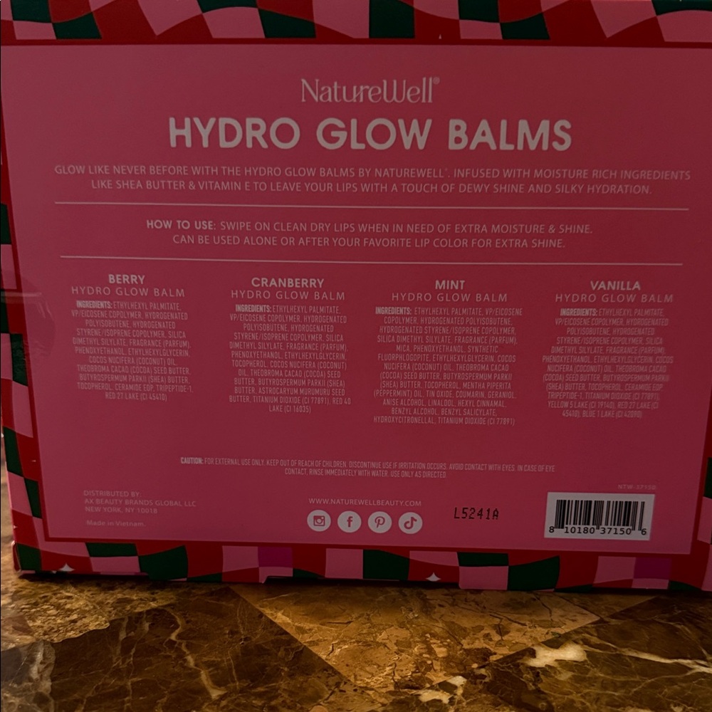 Hydro Glow Lip Balms - berry, cranberry, mint and vanilla. - Picture 2 of 2